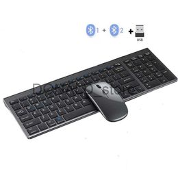 Keyboards SeenDa Wireless Keyboard and Mouse Combo Bluetooth Rechargeable Full Size Multi-Device Wireless Keyboard Mouse Combo J240117