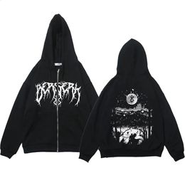 Anime Y2k Zip Up Hoodie Berserk Zipper Jacket Graphic Sweatshirts Spring and Autumn Long Sleeve Jackets Thin Fleece Sweatshirt 240117