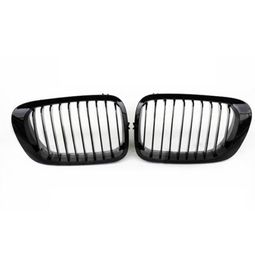 1 Pair Glossymatte Black 1Slat Front Kidney Grilles For 3 Series E46 2 Door 19982001 ABS Racing grille2226628