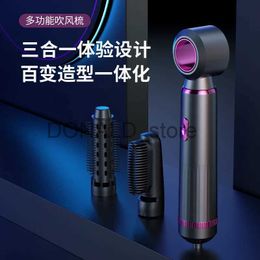 Electric Hair Dryer New 3 In 1 Electric Hair Dryer Hot Air Brush Multifunctional Hair Straightener Negative Ion Curler Blow Dryer Styling Set J0117
