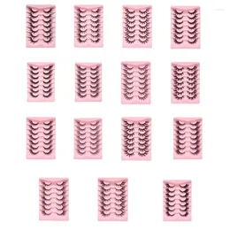 False Eyelashes 7Pairs Eye Look Natural Wispy Lashes Extension Volumed Fuzzy Fake Faux Mink Strips