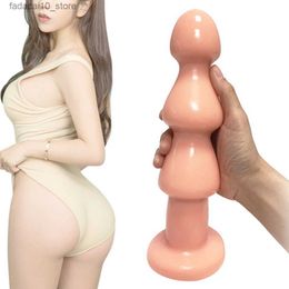 Other Health Beauty Items Anal Plug Pull Beads Female Masturbation Silicone Butt Plug Prostate Massager Powerful Sucker Dildo Adult Q240117