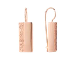 Dangle Earrings Glossy Flower Leaf Pattern Carved 585 Rose Gold Simple Square Women Daily Fine Fashion Jewelry