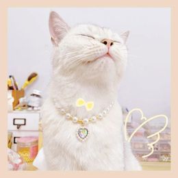 Dog Collars Cat Collar Pearl Necklace Pet And Jewelry Love Diamond Products For Birthday Gift Accessories