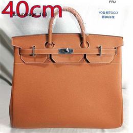 40cm Bags 40cm Bag Full Leather Canvas Mens and Womens Universal Handbag Large Capacity Cowhide Travel Have Logo 5kqr