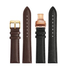 16mm 18mm 20mm 22mm Black Brown Red Top Grade Lizard pattern Men and women Genuine Leather Watch BAND Strap Free Delivery 240116