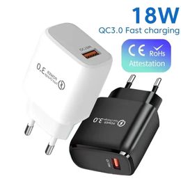 18W USB Quick Charger QC 3.0 Fast Charging Charger Adapter for iPhone 14 15 Pro Laptop Xiaomi Samsung S24 S23 Huawei Mobile Phone