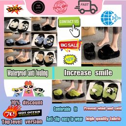 Designer Casual Platform cotton Leisure padded shoes for women man Autumn Keep Warm Comfortable Indoor Wool Slippers Full Softy Anti slip wear resistant