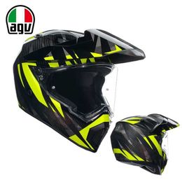 Full Face Open Agv Ax Carbon Brazed Vehicular Motorcycle Off Road Helmet Full Cover Men's and Women's Motorcycle Racing Helmets Rally Helmets Four Seasons I3T1