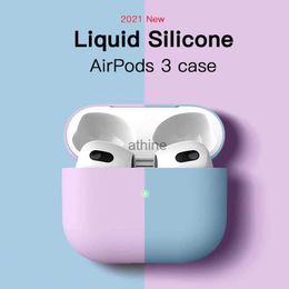 Cell Phone Cases ATS Net Liquid Silicone Earphone Case For Airpods 3 Soft Thin Cover For airpods 3 Protective Fundass YQ240117