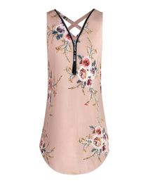 Plus Size Women Clothing 5XL VNeck Print Floral Sleeveless Top Summer Sexy Tanks Tops Female 2018 Hollow Out Haut Femme 6256133675
