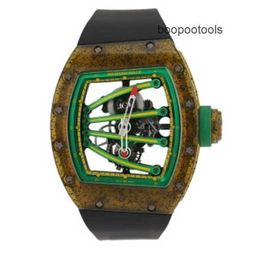 Chronograph Automatic Watch Richardmill Luxury Wristwatches Flywheel Mens Series RM5901 Limited edition of 50 kiwifruit carbon nano m Z3EV WN-Q7NL