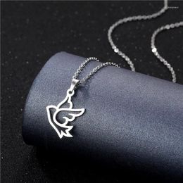 Pendant Necklaces Stainless Steel Silver Colour Chain Bird Pigeon Necklac For Woman Wedding Engagement Fashion Charm Jewellery