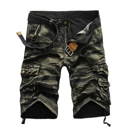 Summer Cargo Shorts Men Cool Camouflage Cotton Casual Mens Short Pants Brand Clothing Comfortable Camo Men Cargo Shorts No Belt 240116