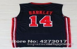 1992 Basketball Jerseys American Dream Team One 14 Charles Barkley Sports Uniforms Navy Blue White XS6XL vest Jerseys Nca9165875