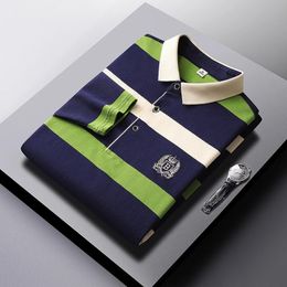 Men's Long Sleeve Polo Shirt with Comfortable Breathable Fabric and Versatile Casual Style for Spring and Autumn 240117