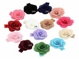 Mix Colors Small cute Flower Clip Kids Hair Clip With Ribbon Wrap Floral Clips Bowknot Hair Pins Girls Hair Accessories1661516