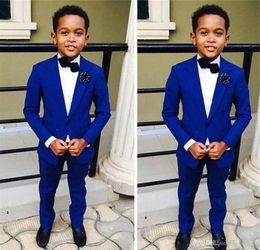 Royal Blue Kids Formal Wedding Groom Tuxedos 2019 Two Piece Notched Lapel Flower Boys Children Prom Party Jacket and Pants4430891