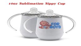 10oz Sublimation Sippy Cup Stainless Steel Tumbler Double Wall Vacuum Baby Bottle With Leakproof Lid Christmas Gifts for Newborn6304238