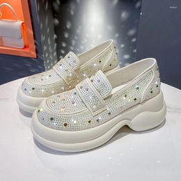 Dress Shoes 2024 Spring Autumn Women Platform Crystal Sneakers Bling Shining Casual Thick-soled