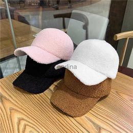 Ball Caps Winter Caps for Women Men Wool Baseball Cap Thicken Warm Pure Colour Casquette Hat Men Women Hats Wholesale YQ240117