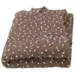 Blankets 150 150cm Soft Knit Bobble Baby Po Backdrop Fabric Mini Small Ball Vintage Style Wrap For Born Fotografia Accessories