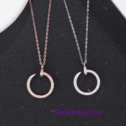 Fashion Carter jewellery for women Necklace online store Full body s925 sterling silver nail pendant with female geometric micro With Original Box