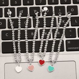 Pendants Jewelry Tiffanyitys Charm Bracelets t Family Sterling Silver S925 Light Love Brand Ins Style Simple Peach Heart Chain Bracelet for w