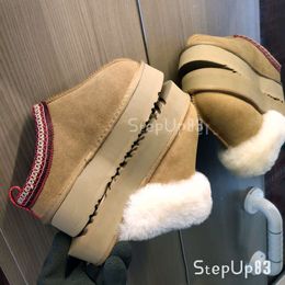 Designer Boots For Women boots luxury women Fashion Ultra Mini Platform Booties Winter Suede Wool Ladies Warm Fur Ankle Boote