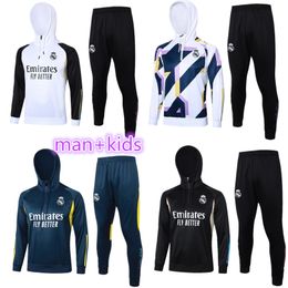 23 24 Real Madrids Soccer adult Tracksuits hooded Sets Long sleeve jacket set 2023 2024 chandal futbol football survetement TRAINING suit hoodie men kids tracksuit