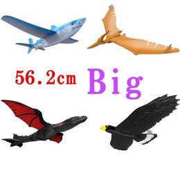 EPP Aeroplane Hand Throwing Glider Aircraft Inertial Foam Dragon Eagle Shark Plane Model Outdoor Toy Educational Toys Gift 240116