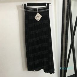 Letter Webbing Pleated Skirts Dress For Women High Grade Casual Dress Charm Ladies Party Wedding Skirt Designer Clothing