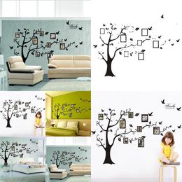 Wall Stickers Zy94Ab Black Po Tree Memorytree Sticker Pvc Waterproof Creative Decorative Painting Batch Drop Delivery Otbn8