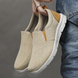 Comfortable Shoes Outdoor Summer Breathable Canvas Slip on Walking Sneakers Classic Loafers for Men 240117 6793 321