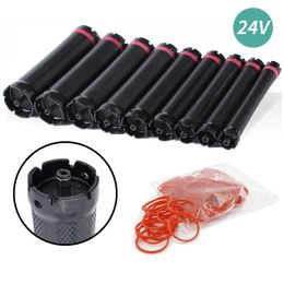 10pcs/set 24V Single Hole Digital Hair Rollers Electric Heated Curlers with Rubberbands Styling Perm Curling Bars Rods 1687 240117