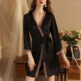 Women's Sleepwear Jxgarb Slim Body Sexy Satin Wedding Bridals Robes Spring Summer Home Night Wear Lounge Pyjamas Shower Bathrobes Nighties