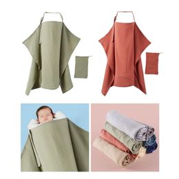 Nursing Cover for Breastfeeding Infant Feeding Towel Soft Breathable Privacy Breast Feeding Apron with Storage Bag D7WF 240117