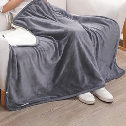 Electric Throw Blanket Machine Washable USB Heated Soft Flannel Winter Warmer Fast Heating for Travelling Hiking Home Couch 240117