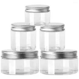 Storage Bottles Wholesale 100PCS Food Grade PET Container Plastic Jars For Peanut Butter Honey Jams With Aluminum Screw Top Lid