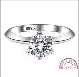 Band Rings Jewellery 50 points White Solitaire Ring 925 Sterling Sier Diamond Engagement Wedding For Women Drop Delivery 2021 Dpfiz3927742