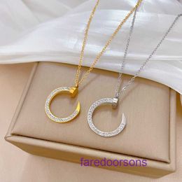 Boutique Carter jewellery and luxury Necklace online store Whole body titanium steel Round hook full diamond minimalist wind furnace genuin With Original Box