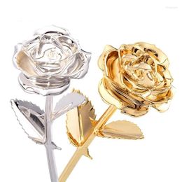 Decorative Flowers Decoration Rose Dipped Gold 24k Plated Real Galaxy Mothers Day Gifts