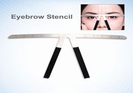 Professional Stainless Steel Microblading Eyebrow Ruler for Permanent Makeup Embroidery PMU Accessories Supplies 3D Eyebrow Stenci2528078