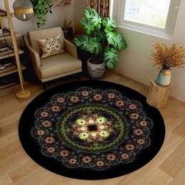 Carpets American Retro Bedroom Decor Bedside Rug Home Persian Round Carpet Ethnic Style For Living Room Large Area Non-slip Mat