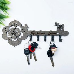 Party Dresses 1pc Key Holder Wall Mounted Wooden Decorative Hooks Black Metal For Entryway Doorway Hallway