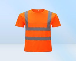 Men's T-shirts Men039s Tshirts Reflective Safety Short Sleeve Tshirt High Visibility Road Work Tee Top Hi Vis Workwear8094331