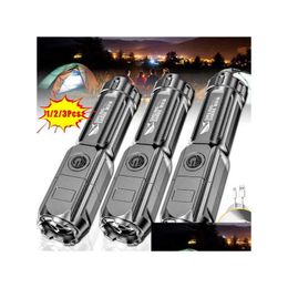 Flashlights Torches Powerf Led Flashlight 100000 Lumen Tactical Rechargeable Usb Waterproof Zoom Fishing Hunting Drop Delivery Dhv5Z
