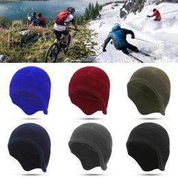 Berets Winter Thermal Ear Protection Hats Soft Beanie Hat Fleece Earmuffs Outdoor Sports Cycling Bonnet Plush Warm Skullies Beanies