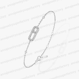 Messikas Charm Designer Bracelets for Women 18k Rose Gold Silver Geometric Diamond Sliding Three Diamond S925 High-quality Luxury Jewellery Gift JL5Q