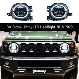 For Suzuki Jimny LED Headlight 18-20 Car Accessories Head Lamp DRL Daytime Running Light Streamer Turn Signal Indicator Auto Parts